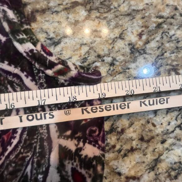 Charter Club‎ Women's Large Relaxed Purple/ Brown  Velour Paisley Vest - Picture 6 of 6